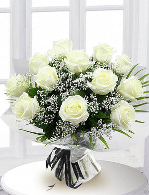 Dozen White Roses