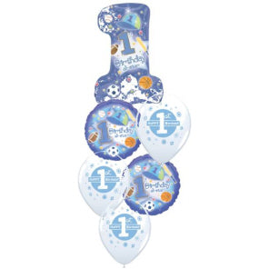 1st Birthday Baby Boy Balloon Bouquet