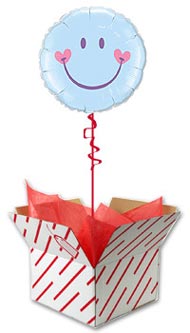 Sweet Smile Face Blue Balloon