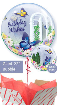 Birthday Wishes Butterflies Balloon
