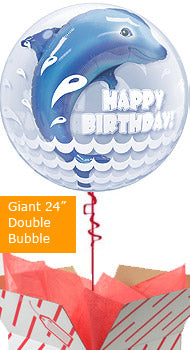 Jumping Dolphin Happy Birthday Balloon