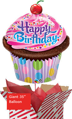 Large Birthday Frosted Cupcake Balloon