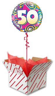 50th Birthday Stars and Swirls Balloon