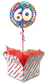 60th Birthday Stars and Swirls Balloon