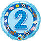 2nd Birthday Blue Farm Animals Balloon