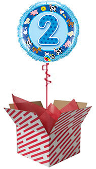 2nd Birthday Blue Farm Animals Balloon