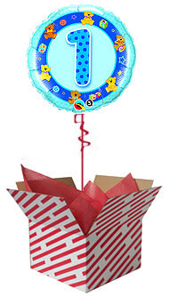 1st Birthday Blue Teddies Balloon Gift