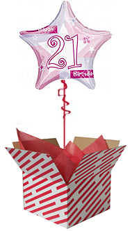 Pink Shimmer 21 Birthday Balloon