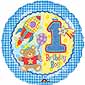 Baby Boy 1st Birthday Hugs and Stitches Balloon