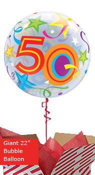 Large 50th Birthday Brilliant Stars Balloon