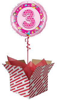 3rd Birthday Pink Fairies Balloon