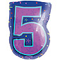 Number 5 Multicoloured Birthday Balloon