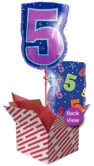Number 5 Multicoloured Birthday Balloon