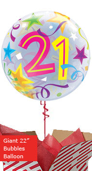 Large 21st Birthday Brilliant Stars Balloon