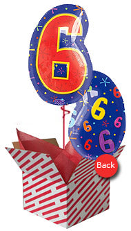 Number 6 Multicoloured Birthday Balloon