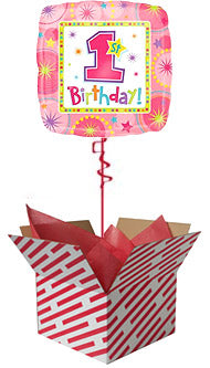Baby Girl 1st Birthday Balloon