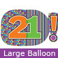 Large 21st Birthday Dots and Stripes Balloon