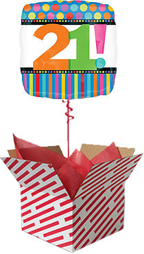 21st Birthday Dots and Stripes Balloon