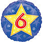 Stars and Swirls 6th Birthday Balloon