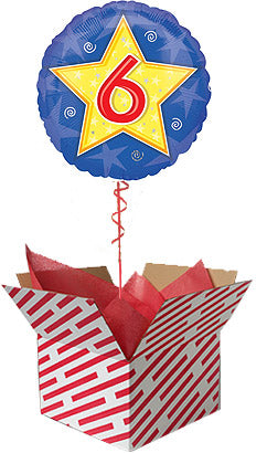 Stars and Swirls 6th Birthday Balloon