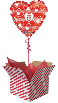 Love U White Hearts Balloon