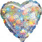 Holographic Fireworks Heart Balloon
