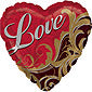 Gold Damask Love Pattern Balloon