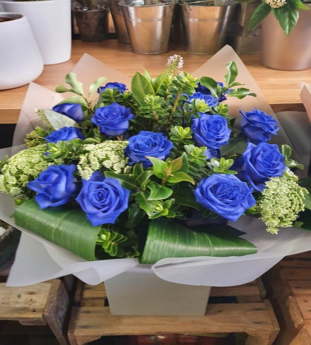 Dozen Blue Roses Bouquet