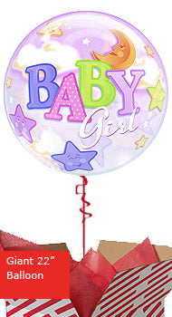 Large Baby Girl Moons and Stars Balloon