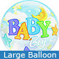 Large Baby Boy Moon and Stars Balloon