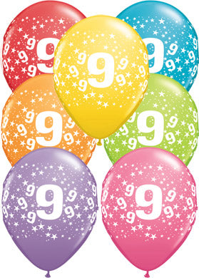 9th Birthday Stars Balloons