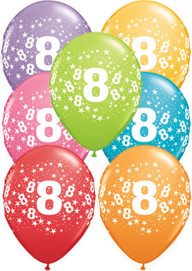 8th Birthday Stars Balloons
