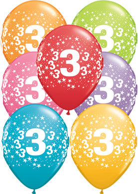 3rd Birthday Stars Balloons