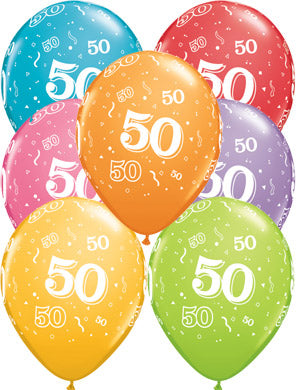 50th A-Round Birthday Balloons