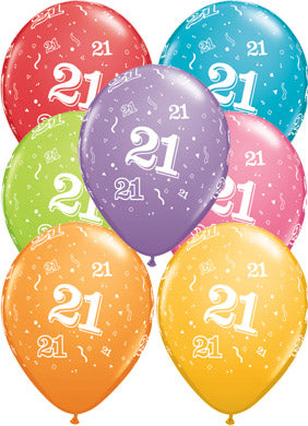 21st A-Round Birthday Balloons
