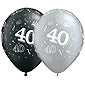 40 Birthday Balloons - Black and Silver