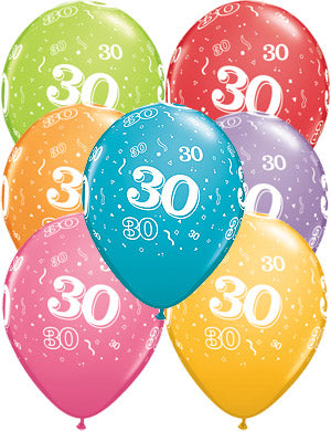 30th A-Round Birthday Balloons