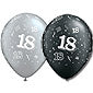 18 Birthday Balloons - Black and Silver