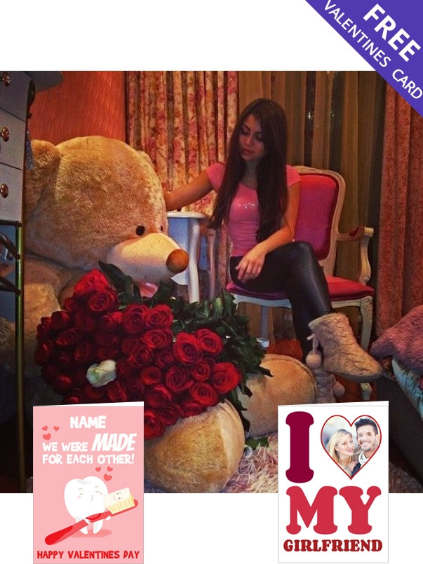 Roses & Giant Teddy