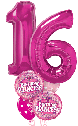 Large 16th Birthday Balloon Bouquet