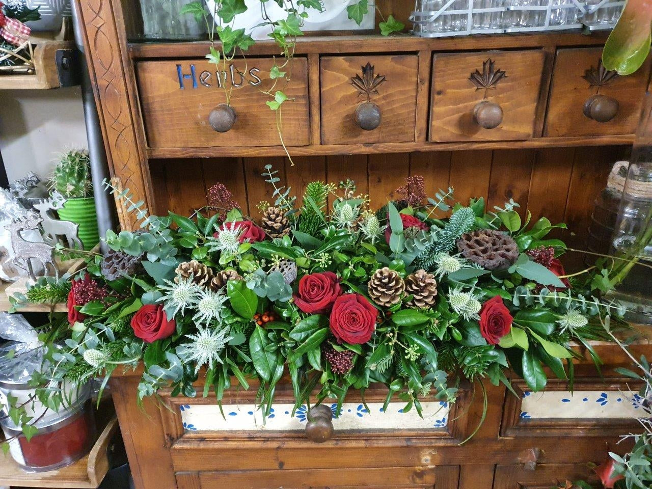 Large Christmas Mantel Arrangement