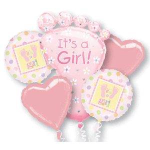 New Baby Girl Balloon Bouquet