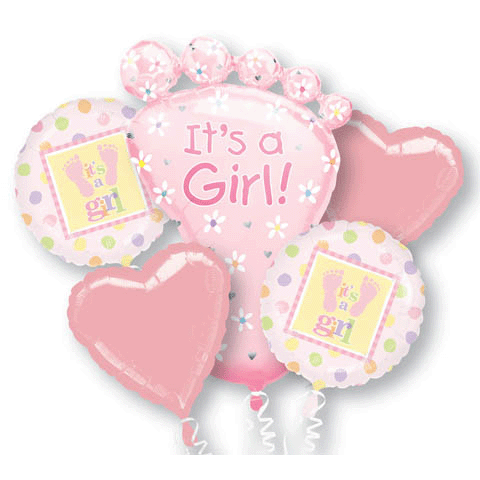 New Baby Girl Balloon Bouquet