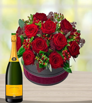 Luxury Rose Hatbox & Prosecco