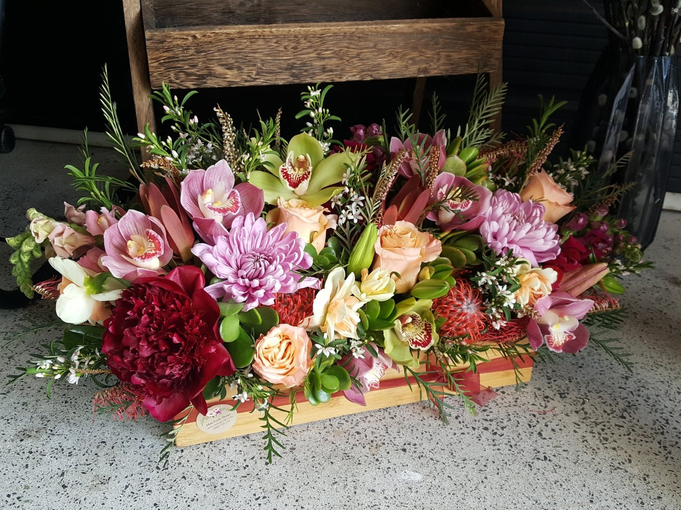 Pink Red Flower Crate