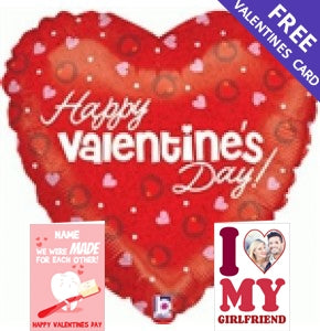 Happy Valentines Day - Pink and Red Hearts