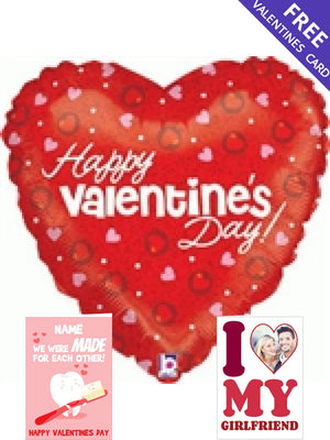 Happy Valentines Day - Pink and Red Hearts
