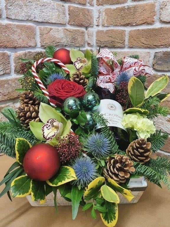 Luxury Christmas Crate With Wine