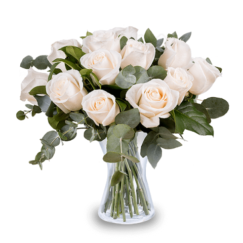 Dozen White Roses