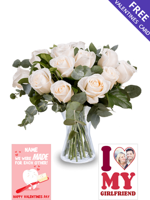 Dozen White Roses